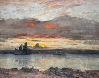 Zachód słońca nad Tay [Widok na Dundee]