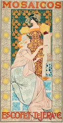 Reklama płytki marki "Escofet, Tejera y Cia" - litografia Alexandre de Riquer i Ynglada (1856-1920)