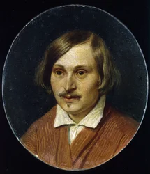 Portret pisarza Nicolasa Gogola (1809-1852) (Portret autora Nikołaja Gogola). Obraz Aleksandra Andriejewicza Iwanowa (1806-1858), olej na płótnie