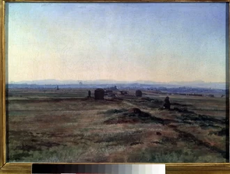 „Widok Via Appia (Drogi Appijskiej) o zachodzie słońca” Obraz Aleksandra Iwanowa (1806-1858) 1845 Państwowa Galeria Trietiakowska, Moskwa