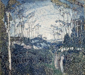 „W parku” Obraz gwaszowy Aleksandra Jakowlewicza Gołowina (Aleksander Gołowin) (1863-1930) Około 1900 r. Państwowe Muzeum Sztuki, Samara