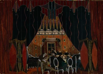 Scenografia do spektaklu teatralnego "Maskarada" M. Lermontowa, 1917