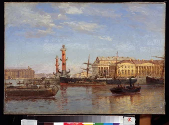 Widok na Sankt Petersburg od strony Newy. (Widok na Petersburg od strony Newy). Obraz Aleksandra Karlowicza Beggrova (1841-1914). Olej na płótnie, 46 x 65 cm