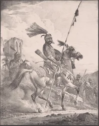 Kurd w zbroi wojskowej na koniu, 1819., 1819.