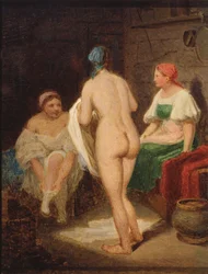 W łaźni parowej, koniec lat 20. XIX wieku