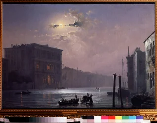 Canal Grande w Wenecji (Włochy (Canal Grande w Wenecji). Obraz Aleksieja Pietrowicza Bogolyubowa (Bogoliubov lub Bogolioubov) (1824-1896). Olej na płótnie, po 1854, 63,8 x 90,5 cm, sztuka rosyjska. Stan V. Tropinin Muzeum w Moskwie.
