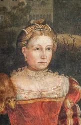 Portret szlachcianki, detal Małej Sali Szlachetnych Dam (olej na płótnie przyklejony do ścian)