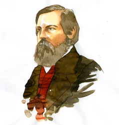 Portret Fryderyka Engelsa (1820-1895), niemieckiego teoretyka socjalizmu i polityka