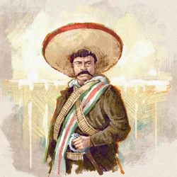 Portret meksykańskiego rewolucjonisty Pancho Villi, 2023 (ilustracja)