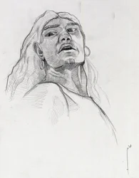 Portret pirata (kasarza) lub popiersie marynarza. Rysunek autorstwa Alessandro Lonatiego.