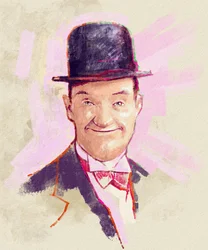 Portret komika Stana Laurela (ilustracja)