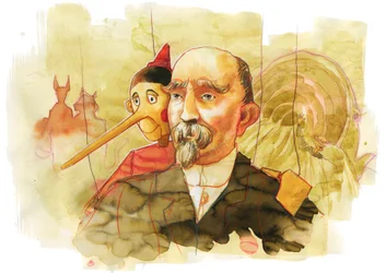 Portret włoskiego pisarza Carlo Collodi (1826-1890) autora postaci Pinokia (Portret włoskiego pisarza Carlo Collodi)