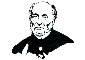 Przedstawienie Victora Schoelchera (1804-1893), francuskiego polityka i wolnomularza, znanego z kierowania dekretem o ostatecznym zniesieniu niewolnictwa we Francji (Portret francuskiego pisarza abolicjonisty Victora Schoelchera), ilustracja Alessandra