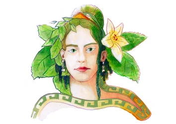 Przedstawienie bóstwa Gai, bogini matki (mitologia grecka: Gaia lub Gaea, personifikacja Ziemi)