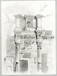 Ruiny z czasów rzymskich w Rzymie, Forum (foro romano) Rysunek Alessandro Lonati.