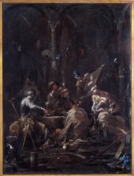 Bizarrerie (Dziwność) Obraz Alessandro Magnasco dit il Lissandrino (1667-1749) Dim 58x44 cm Genes, Musei di Strada Nuova (dawniej Palazzo Bianco)