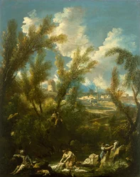 Krajobraz z Praczką, ok. 1715