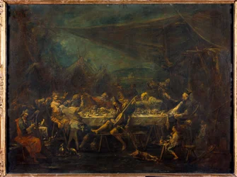 Posiłek Czechów Obraz Alessandro Magnasco (1667-1749) XVIII w. Słońce. 0,86x1,18m²