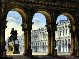 Scenografia Sanquirico do opery Gaetano Donizettiego: „”Ugo, hrabia Paryża”””. 1832.
