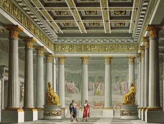 Sala Audiencyjna w Pałacu Egistos, projekt baletu „Orestes” w Teatrze La Scala, Mediolan, 1826