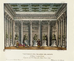 Przedsionek Pałacu Senatu (Akt I) Scenografia do wykonania w Teatro alla scala w Mediolanie w 1829 opery „Oblężenie Koryntu” (lub L