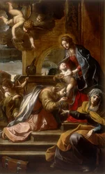 Mistyczne małżeństwo św. Katarzyny, dzieło Alessandro Tiariniego, zachowane w Galerii Estense w Modenie