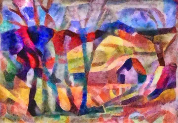 pejzaż w kolorze różowym.2017 (media mieszane)