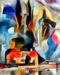 księżycowy wieczór,2017,(mixed media)