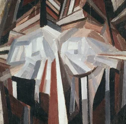 Głowa kubizmu, 1914-15 (olej na płótnie położony na płycie)
