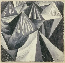 Cubo-futurystyczna kompozycja w szarości i bieli, 1916