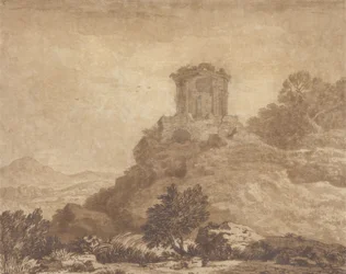 Krajobraz ze zrujnowaną świątynią, ok. 1756 (grafit i wash na papierze)