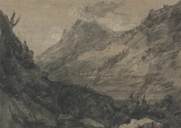 Polonês de paisagem montanhosa