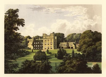 Hutton Hall, Kumbria, Anglia. ,1880 (grawerowanie)