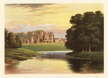Zamek Sundorne, Shropshire, Anglia. ,1880 (grawerowanie)