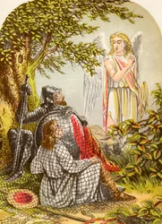 Christian and Hopeful Caught in the Net, z książki The Pilgrims Progress autorstwa Johna Bunyana, opublikowanej ok. 1880 r.
