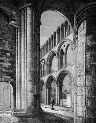 Nawa, z South Aisle, Opactwo Jedburgh, c1880, 1897
