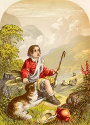 Pasterz w dolinie upokorzenia, z książki The Pilgrims Progress Johna Bunyana opublikowanej ok. 1880 r.