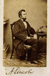Podpisane zdjęcie z wizytą u Abrahama Lincolna, 1861 r