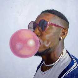 Stylowy portret w stylu bubblegum