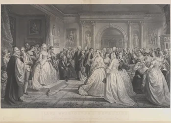Alexander Hay Ritchie - Dwór republikański (Dzień przyjęcia Lady Washington) według Daniela Huntingtona