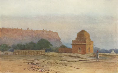 Fort Gwalior przed wschodem słońca, ok. 1880 1905 r.