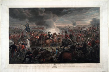 Bitwa pod Waterloo - Sauerweid, Aleksander Iwanowicz (1783-1844) - 1819 - Akwaforta, akwarela - 61,6x91,3 - Kolekcja prywatna