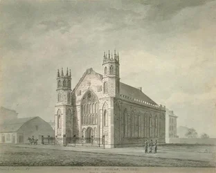 Kościół św. Tomasza, Broadway, Nowy Jork, c.1829 (akwarela na papierze)