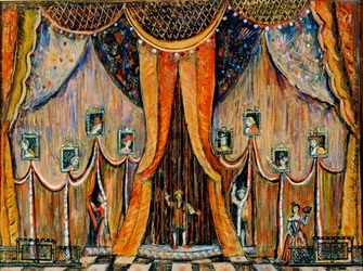 Projekt kurtyny do opery „Dorothea” T. Chrennikowa, 1983.
