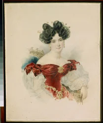 Portret księżniczki Natalii Viktorovny Kotchoubei (1800-1854) - Akwarela na papierze Aleksandra Briulłowa (Alexander Briullov) (1798-1877)