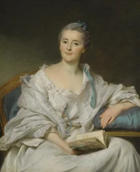 Portret Marie-Françoise Julie Constance Filleul, markiza de Marigny z książką