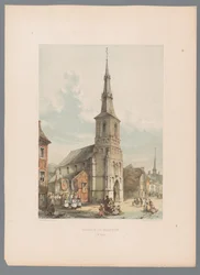Widok na kościół św. Marcina w Sint-Truiden Kościół św. Marcina à St. Trond (tytuł na obiekcie)