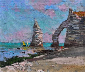 Klify i łuk w Étretat