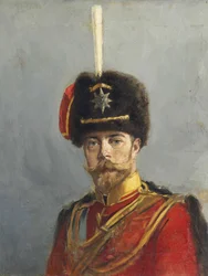 Portret cesarza Mikołaja II (1868-1918) autorstwa Makowskiego, Aleksandra Władimirowicza (1869-1924). olej na płótnie, ok. 1907, Wymiar: 62,9x47,5. Prywatna kolekcja