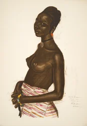 Arima Bossonou. Kobieta Kanembou (NGuigmi), z Rysunku i malarstwa Afryki, wykonana podczas wyprawy Citroen Centre Afrique, druga misja Haardt Audouin-Dubreuil, wyd. Paryż, 1927 (kolor